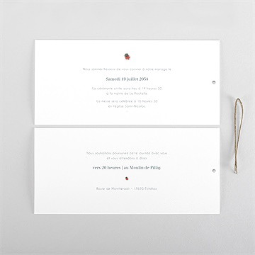 Faire-part mariage tissu indien - Cartes intérieures recto