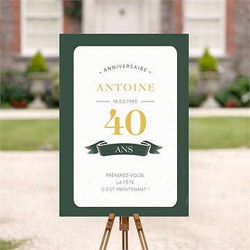 Panneau bienvenue anniversaire carte d’embarquement 40 ans