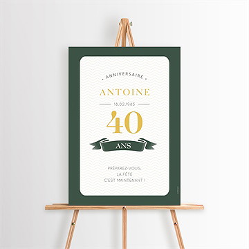 Panneau bienvenue anniversaire carte d’embarquement 40 ans - Mise en situation