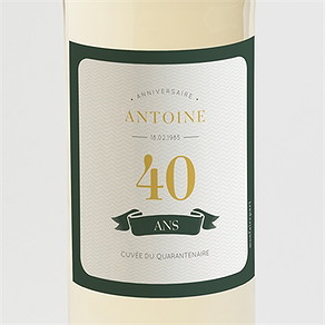 Étiquette de bouteille anniversaire carte d’embarquement 40 ans
