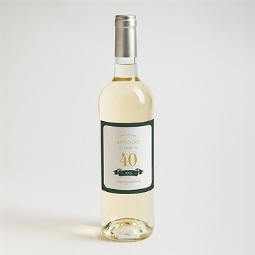 Étiquette de bouteille anniversaire carte d’embarquement 40 ans - Mise en situation
