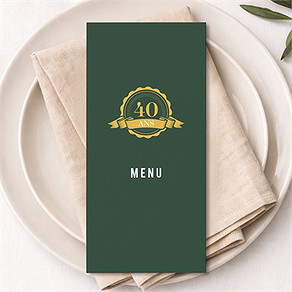 Menu anniversaire carte d’embarquement 40 ans