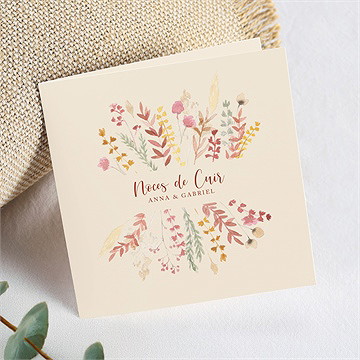 Invitation anniversaire de mariage noces de cuir