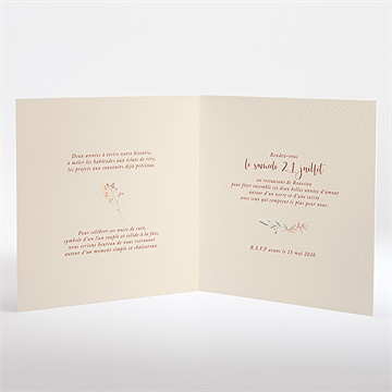 Invitation anniversaire de mariage noces de cuir - Intérieur de l'invitation