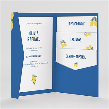 Faire-part mariage tendance dolce vita - Intérieur du faire-part