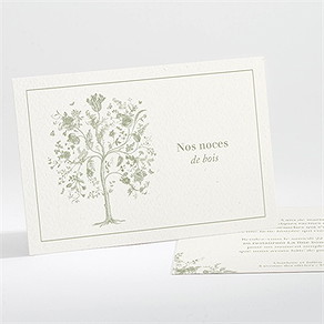 Invitation anniversaire de mariage noces de bois