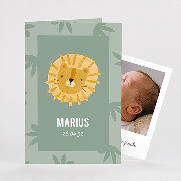 Faire-part naissance roi de la jungle