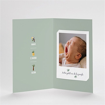 Faire-part naissance roi de la jungle - Intérieur du faire-part