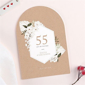 Invitation anniversaire de mariage noces d'orchidée