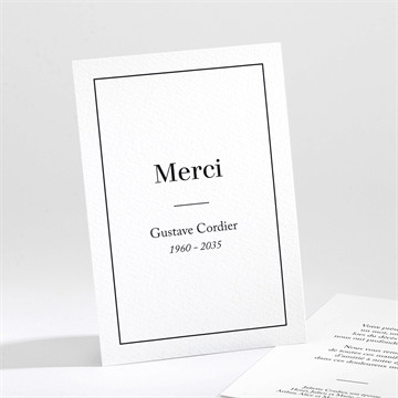 Remerciement décès Classique portrait
