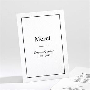 Remerciement décès classique portrait