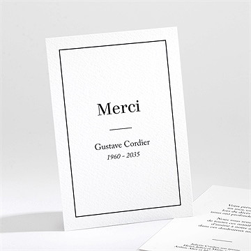Remerciement décès classique portrait