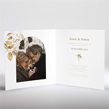 Invitation anniversaire de mariage dorure bohème - Intérieur de l'invitation