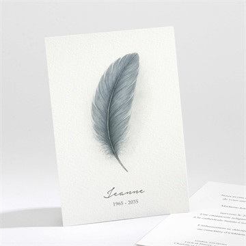 Faire-part décès plume aquarelle
