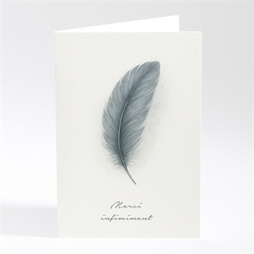Remerciement décès plume aquarelle
