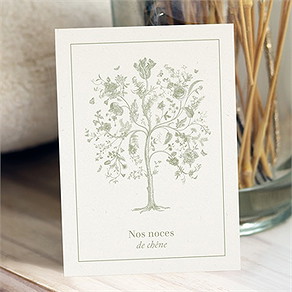 Invitation anniversaire de mariage noces de chêne