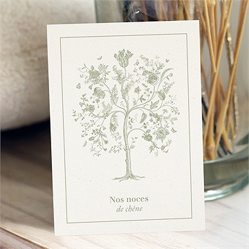 Invitation anniversaire de mariage noces de chêne