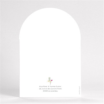 Faire-part mariage balcon fleuri - Vue de Dos