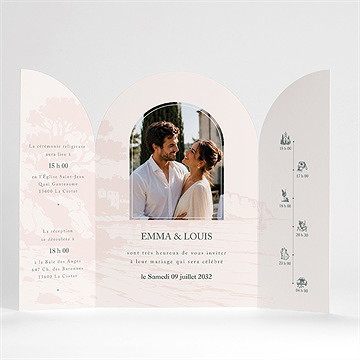 Faire-part mariage fenêtre provençale - Vue Interieur