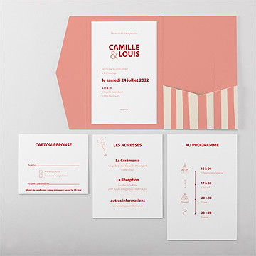 Faire-part mariage amore mio - Vue d'ensemble intérieur