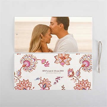 Faire-part mariage motif indien - Cartes intérieures verso