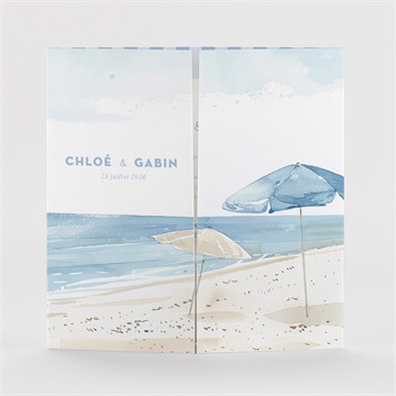 Faire-part mariage Bord de mer 2 volets