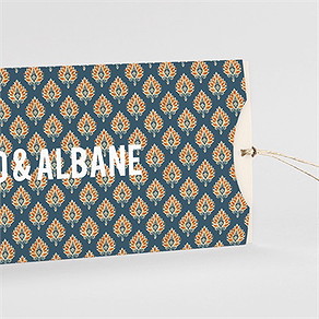 Faire-part mariage style batik