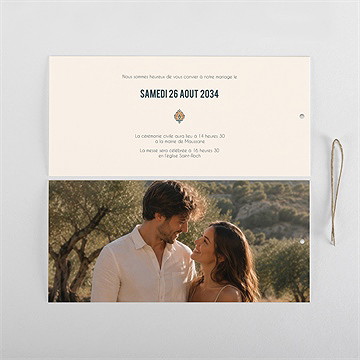 Faire-part mariage style batik - Cartes intérieures recto