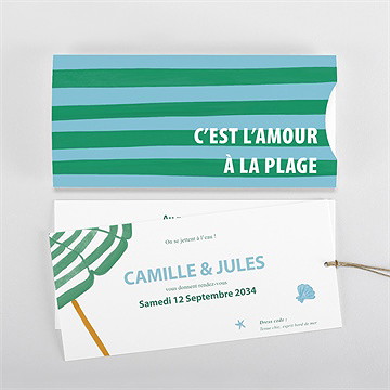 Faire-part mariage c’est l’amour à la plage - Cartes intérieures recto