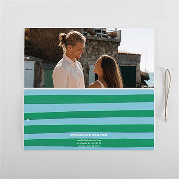 Faire-part mariage c’est l’amour à la plage - Cartes intérieures verso