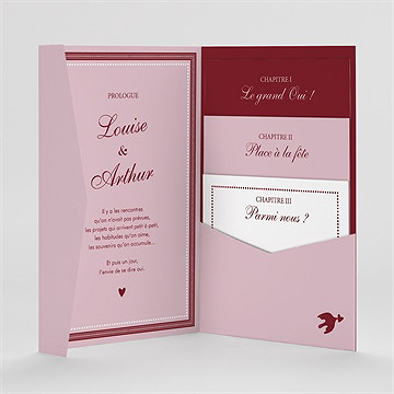 Faire-part mariage roman d’amour - Intérieur du faire-part