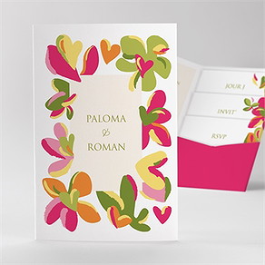 Faire-part mariage jardin pop