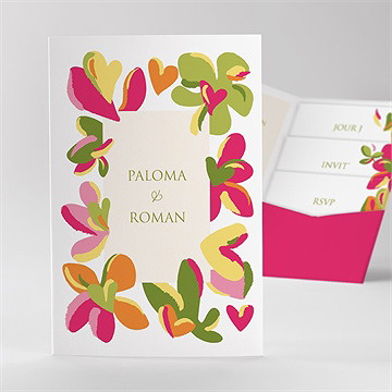 Faire-part mariage jardin pop