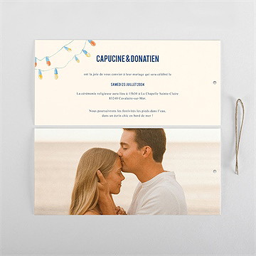 Faire-part mariage bain de soleil - Cartes intérieures recto