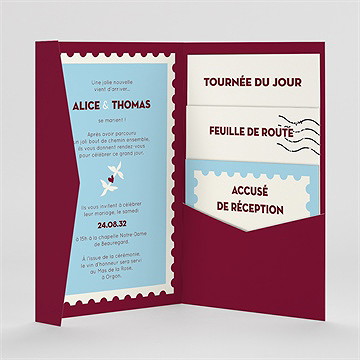 Faire-part mariage courrier d'amour - Intérieur du faire-part