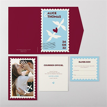 Faire-part mariage courrier d'amour - Vue ensemble extérieur