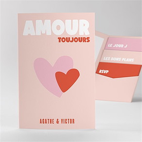 Faire-part mariage coeur d’amour