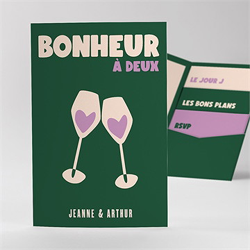 Faire-part mariage bonheur à deux