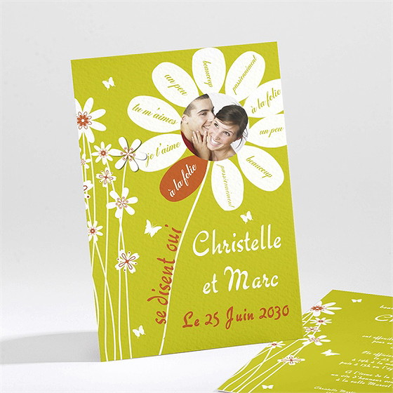 Faire-part mariage marguerite de l'amour