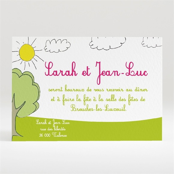 Carton d'invitation mariage Papa et Maman se marient! réf.N12031