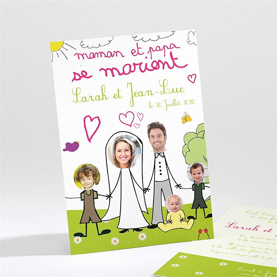 Faire-part mariage papa et maman se marient