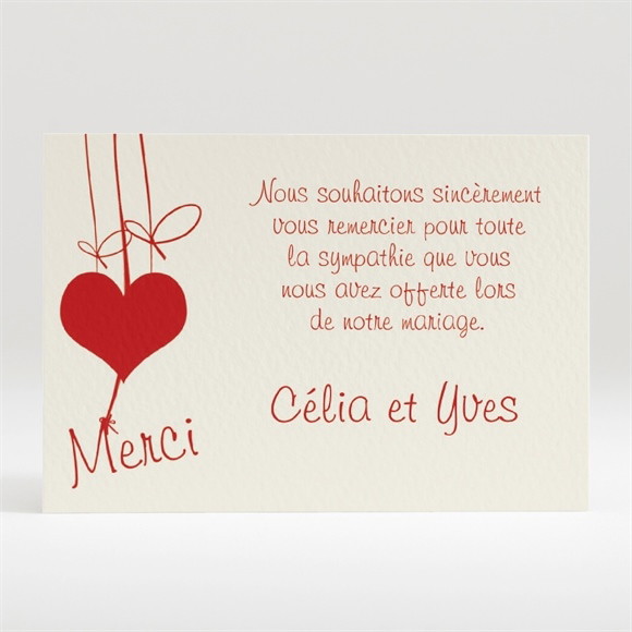 Remerciement mariage Guirlande de coeurs photo réf.N12080