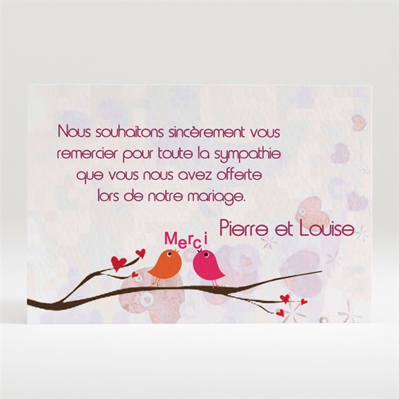 Remerciement mariage Carte originale réf.N12069