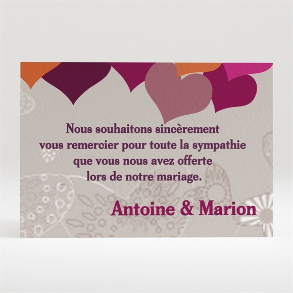 Remerciement mariage Montgolfière de coeurs réf.N12081