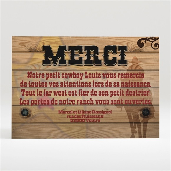 Remerciement naissance Wanted ! réf.N12030