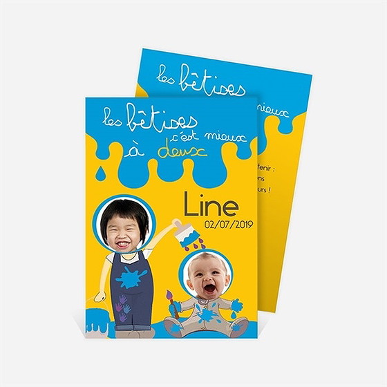 Faire-part naissance coup de pinceau