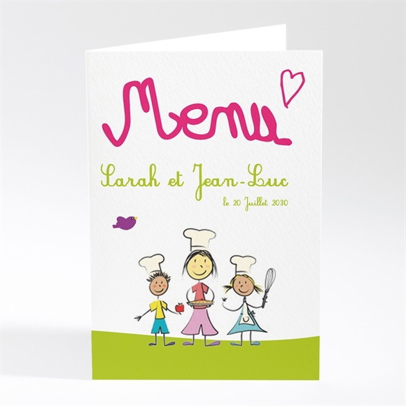 Menu mariage Papa et Maman se marient! réf.N40110