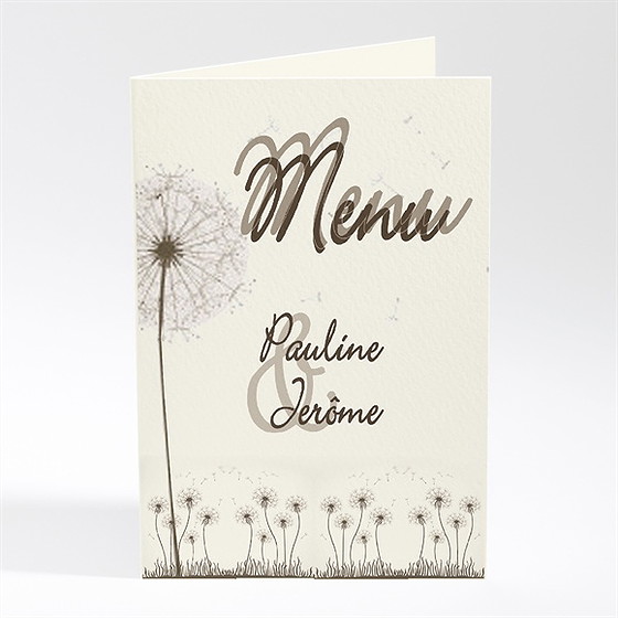 Menu mariage sur la balançoire