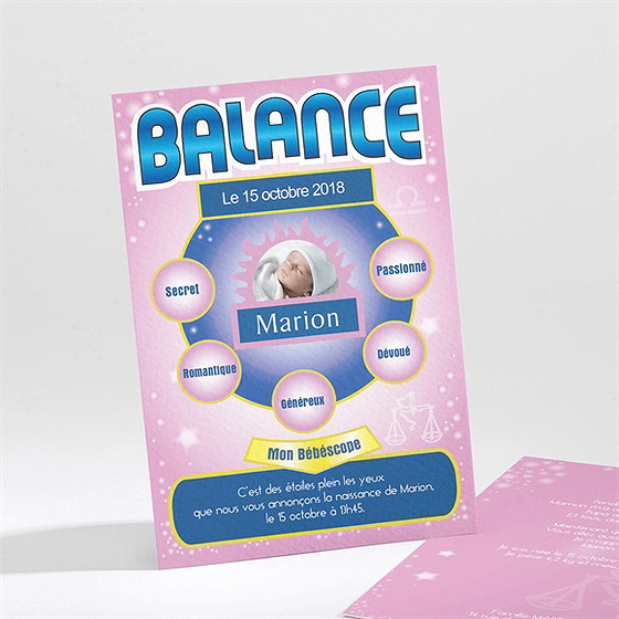 Faire-part naissance balance
