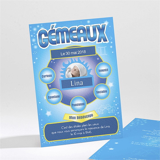 Faire-part naissance gémeaux
